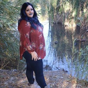 Torrid orange floral top